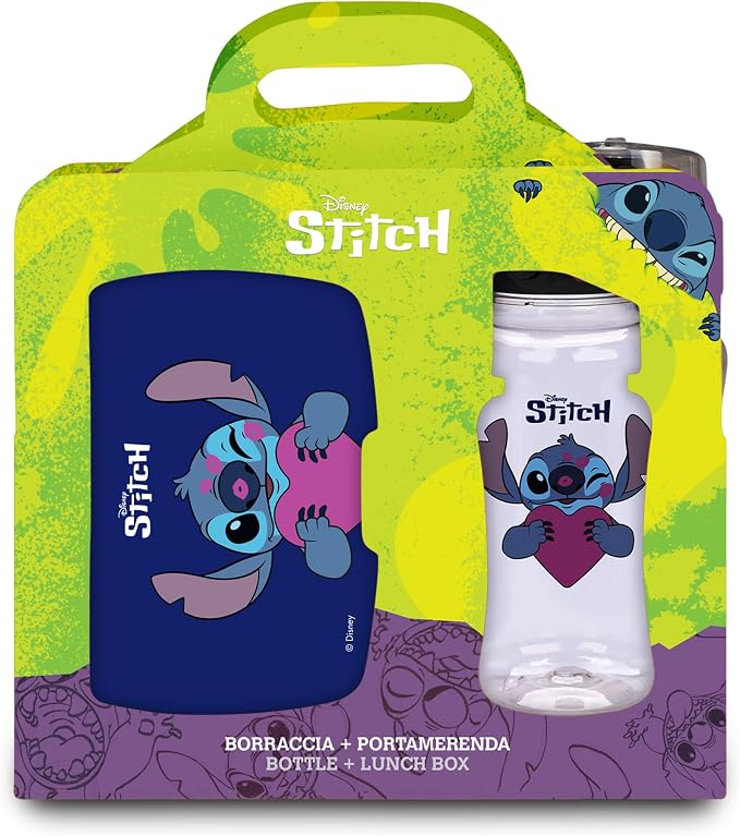 Set Portamerenda e Borraccia Disney Stitch – Lunch Box 800 ml + Borraccia Tritan 400 ml