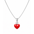 Collana veneziana argento 925 rodiata con cuore in corallo mediterraneo