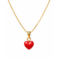 Collana veneziana argento 925 dorata con cuore in corallo mediterraneo