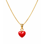 Collana veneziana argento 925 dorata con cuore in corallo mediterraneo