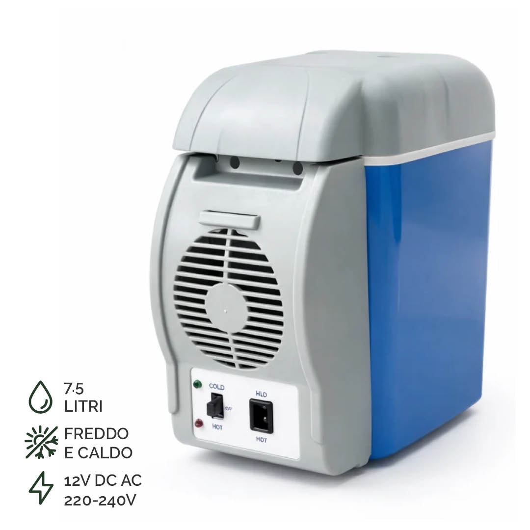 Mini Frigo Portatile 7,5L Caldo/Freddo 12V e 220V per Auto Casa e Ufficio