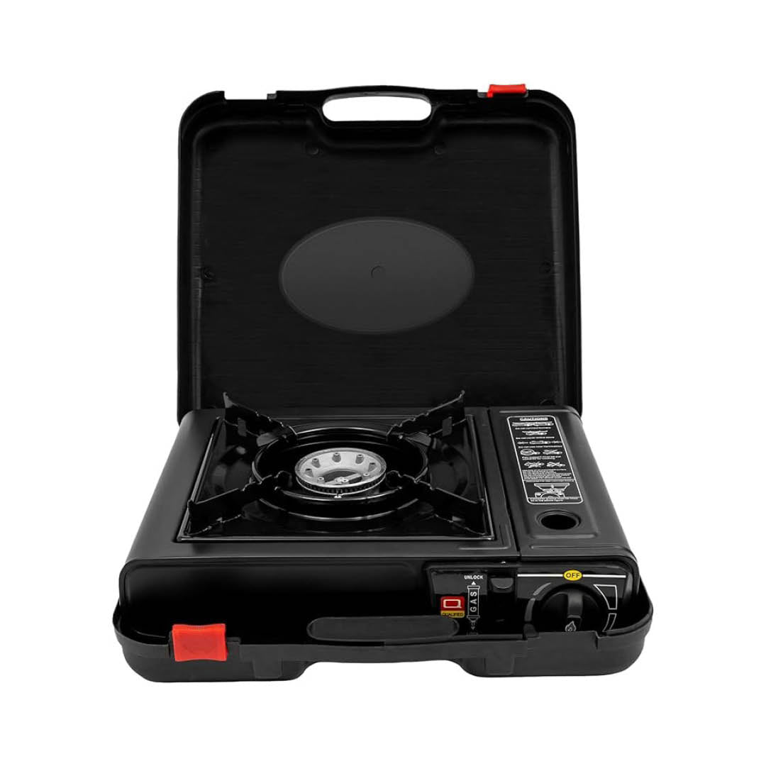 Fornello a Gas Portatile da Campeggio con Valigetta – Uso Outdoor e Cucina da Tavolo