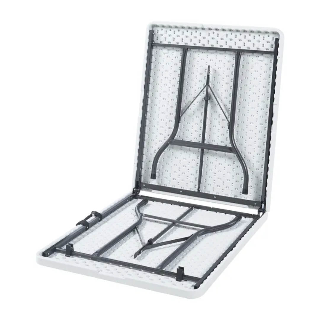 Tavolo Pieghevole 180x70x74 cm in Plastica Bianca – Richiudibile con Maniglia