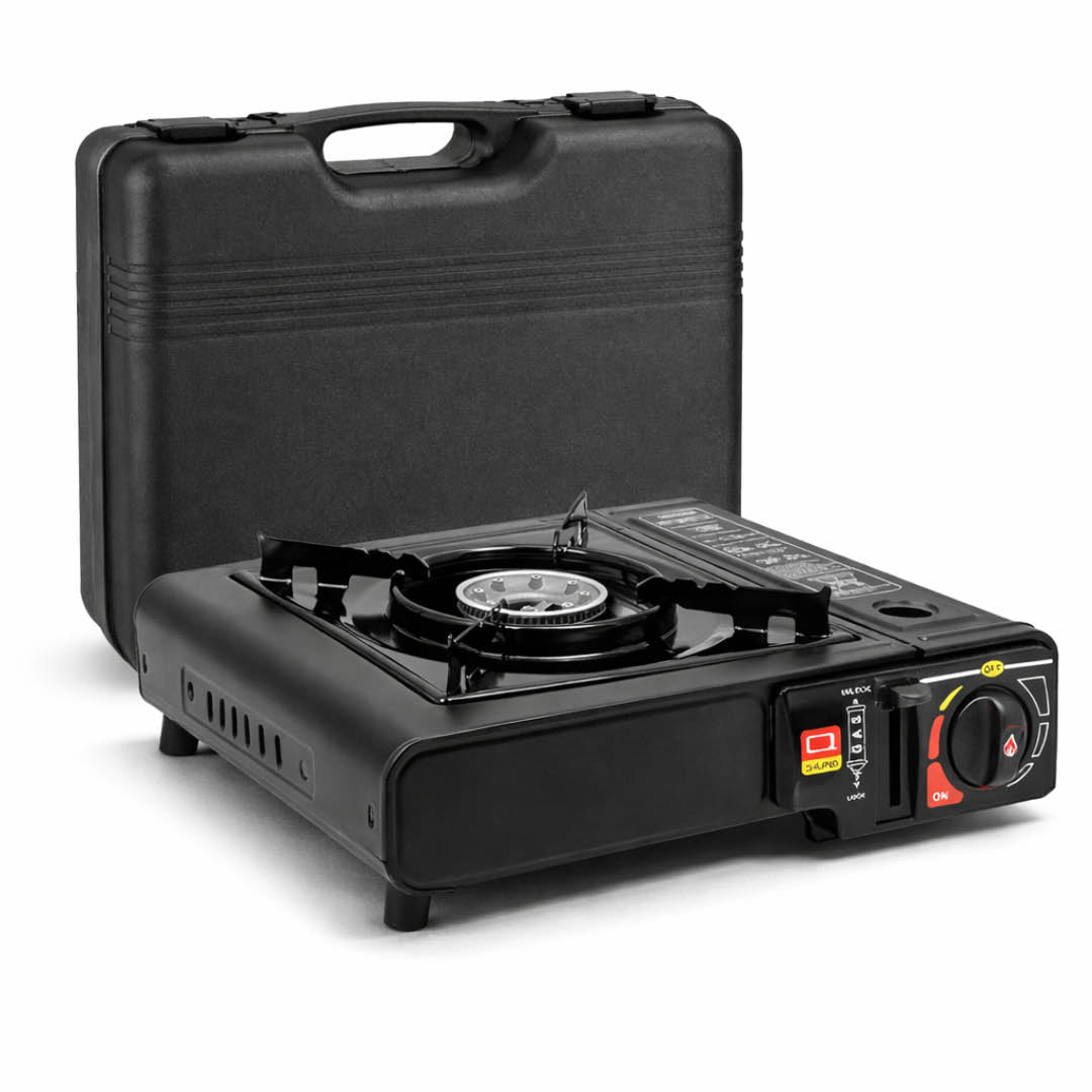 Fornello a Gas Portatile da Campeggio con Valigetta – Uso Outdoor e Cucina da Tavolo