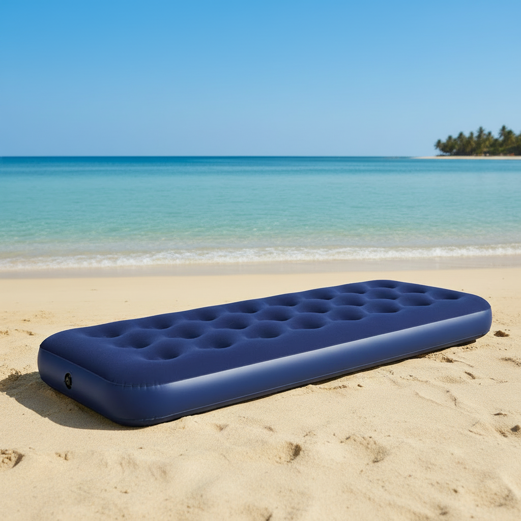Materasso Gonfiabile Singolo 185x76x22 cm con Superficie Soft Top