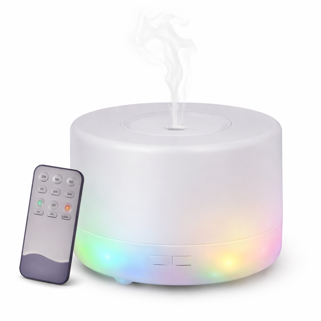 Diffusore di Aromi ad Ultrasuoni con Luce LED Multicolore e Telecomando – Umidificatore Ambiente