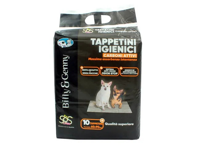 TAPPETINI IGIENICI CARBONI ATTIVI 10PZ CM.60x90