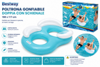 Poltrona Gonfiabile Doppia Bestway con Schienale 188x117 cm
