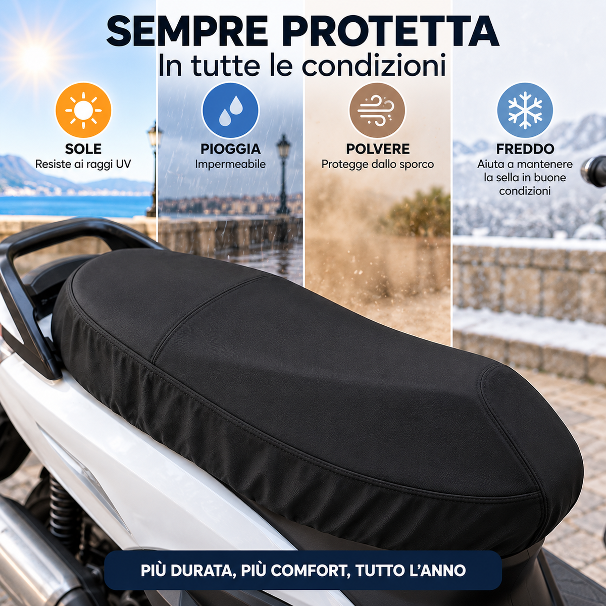 Coprisella Scooter Universale Top Drive Tour Impermeabile e Traspirante 75×120 cm