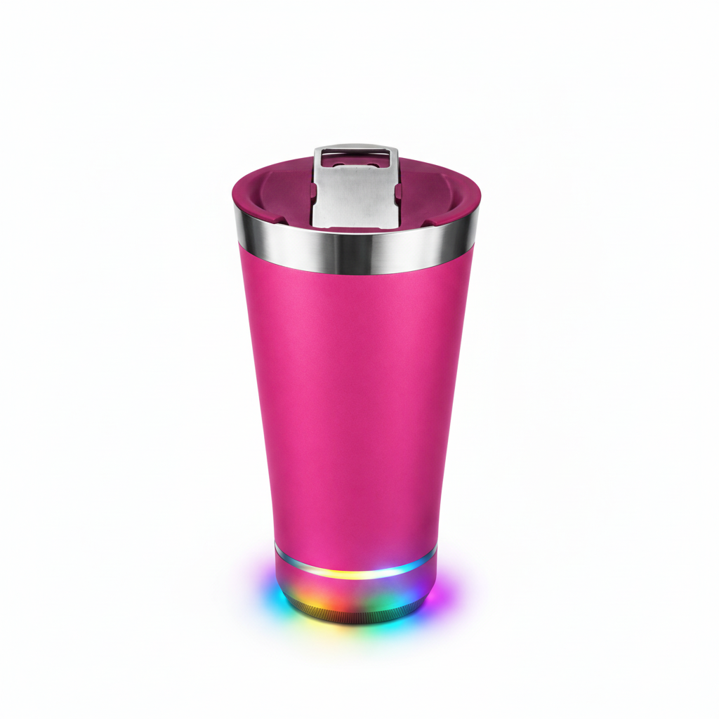 Bicchiere Termico con Speaker Wireless Integrato e Luci LED RGB