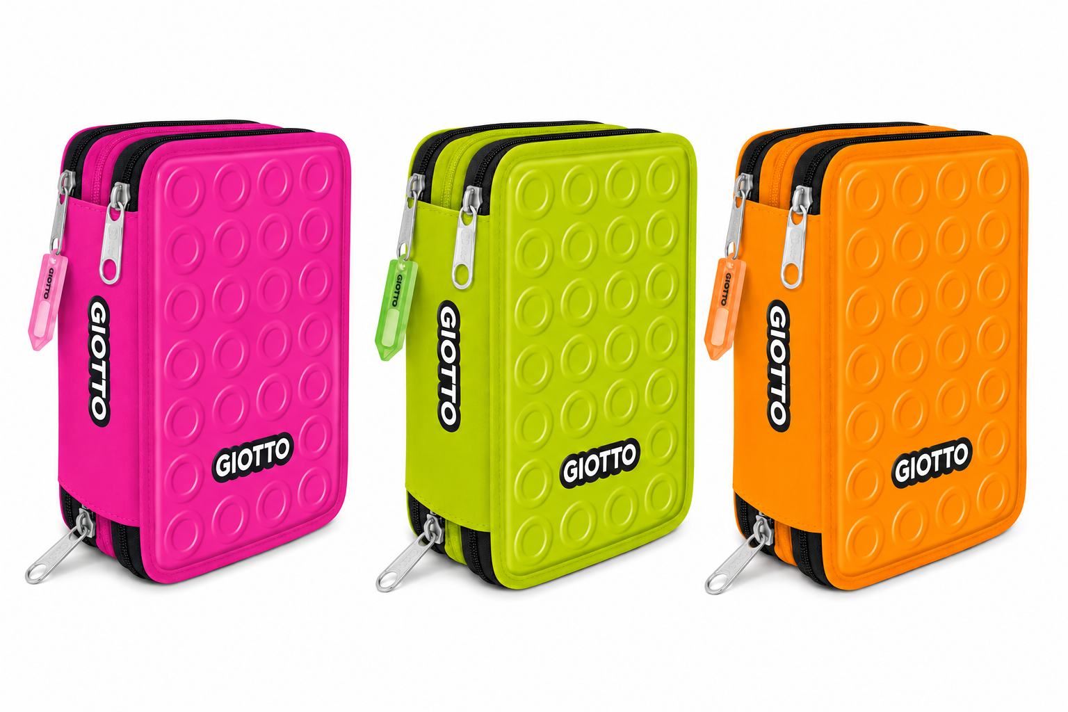 Astuccio 3 Zip Giotto Stilnovo 9538 con Colori e Accessori – 18+18+10