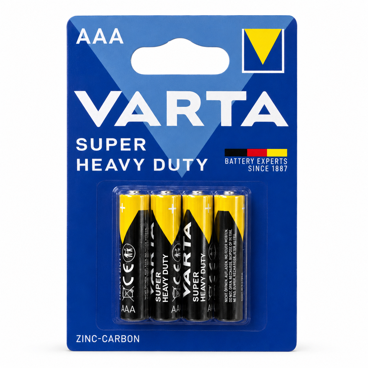 12 x Blister Batterie Varta AAA R03 1.5V Super Heavy Duty