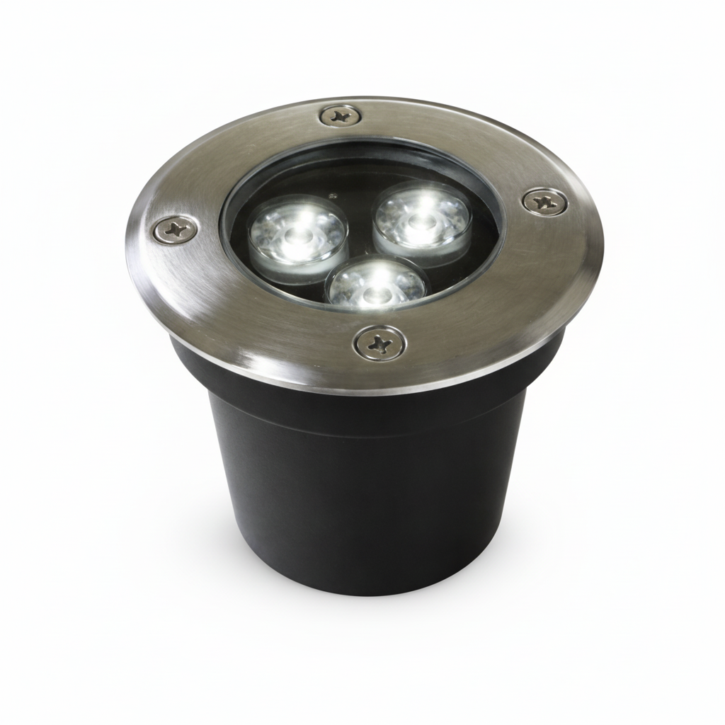 Faretto LED da Incasso Calpestabile 3W IP68 per Esterni – Luce Bianca