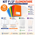 Kit Scuola 1ª/2ª Elementare – 10 Maxiquaderni A4 100g + Copertine + Etichette