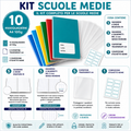 Kit Scuole Medie – 10 Maxiquaderni A4 100g + Copertine + Etichette