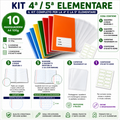 Kit Scuola 4ª/5ª Elementare – 10 Maxiquaderni A4 100g + Copertine + Etichette