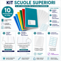 Kit Scuole Superiori – 10 Maxiquaderni A4 100g + Copertine + Etichette