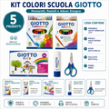 Kit Colori Scuola Giotto – Pennarelli, Pastelli e Album Disegno