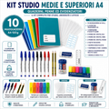 Kit Studio Medie e Superiori A4 – Quaderni, Penne ed Evidenziatori