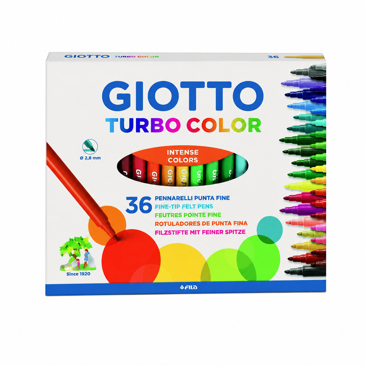 Scatola 36 Pennarelli Giotto Turbo Color