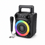 Cassa Bluetooth Portatile 6.5” con Microfono Wireless e Luci LED RGB – 10W Super Bass Ricaricabile
