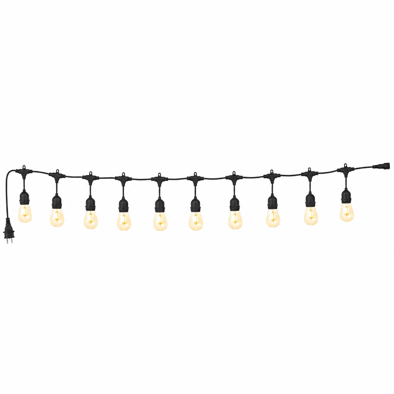Catena Luminosa da Esterno 11,5 m con 10 Lampadine LED E27 Luce Calda