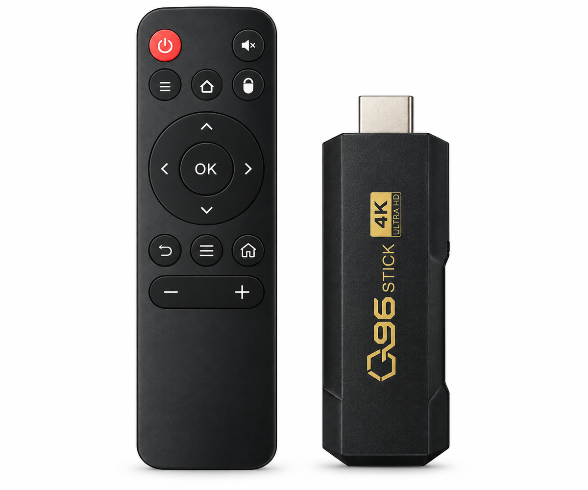 TV Stick Android 4K con Wi-Fi, Telecomando e HDMI – Q96 Stick 8GB RAM + 128GB