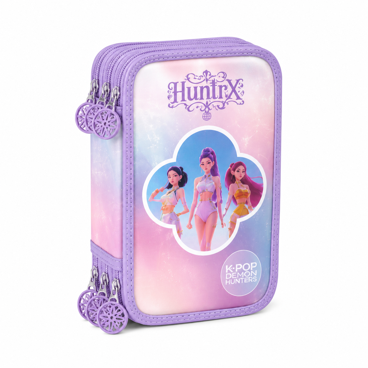 Astuccio 3 Zip K-Pop Demon Hunters  – Triplo Scomparto per Scuola