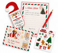 Kit Lettera a Babbo Natale con Busta, Adesivi, Matita e Cartello per Porta – Set Natalizio Bambini