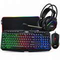 Kit Gaming 4 in 1 RGB con Tastiera, Mouse 7200 DPI, Cuffie con Microfono e Mousepad XXL