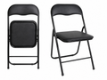Set 6 Sedia Pieghevole Imbottita Nera con Struttura in Tubo Nero