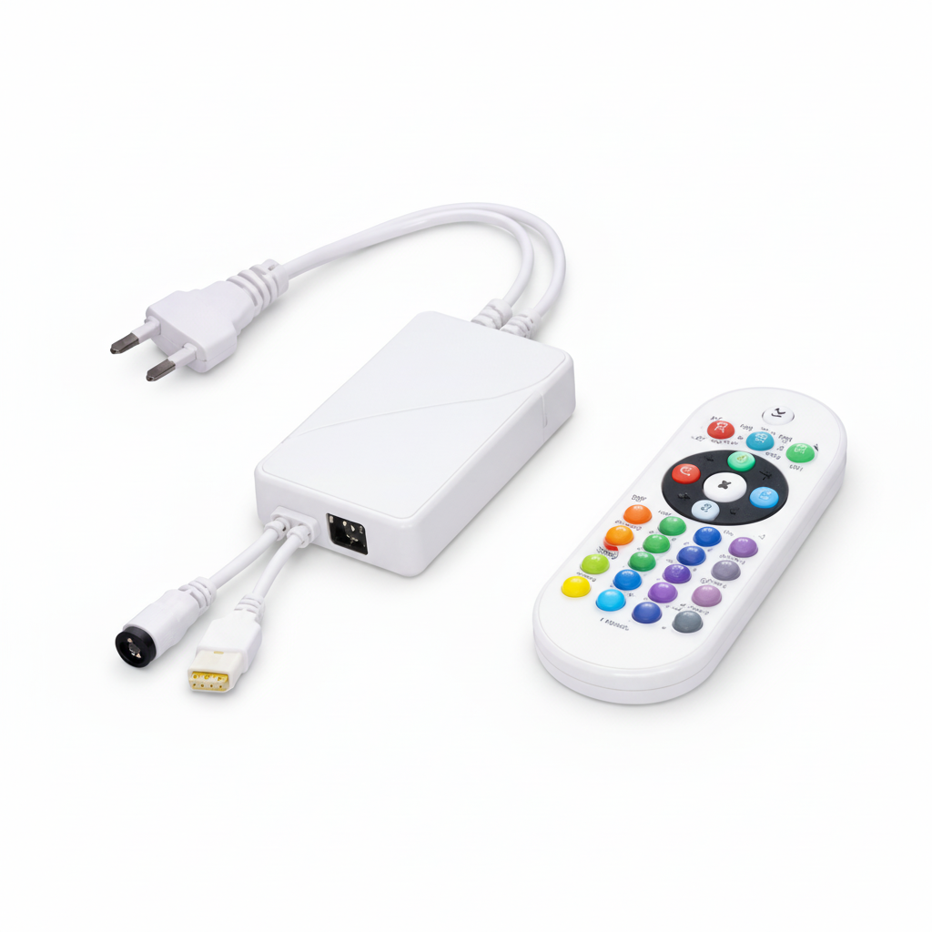 Controller LED RGB Wireless con Telecomando – Controllo Colori ed Effetti per Strisce LED