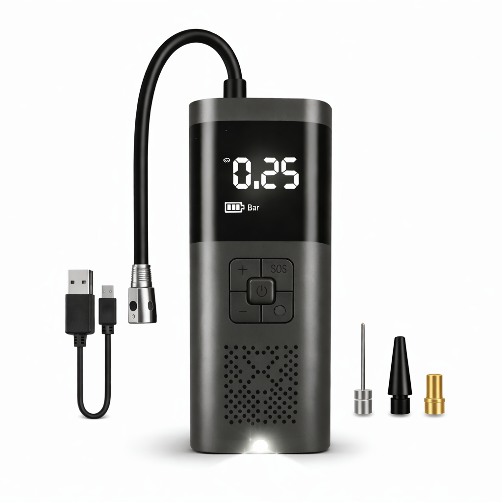 Compressore Portatile Wireless per Auto Moto Bici - Display LED 150 PSI