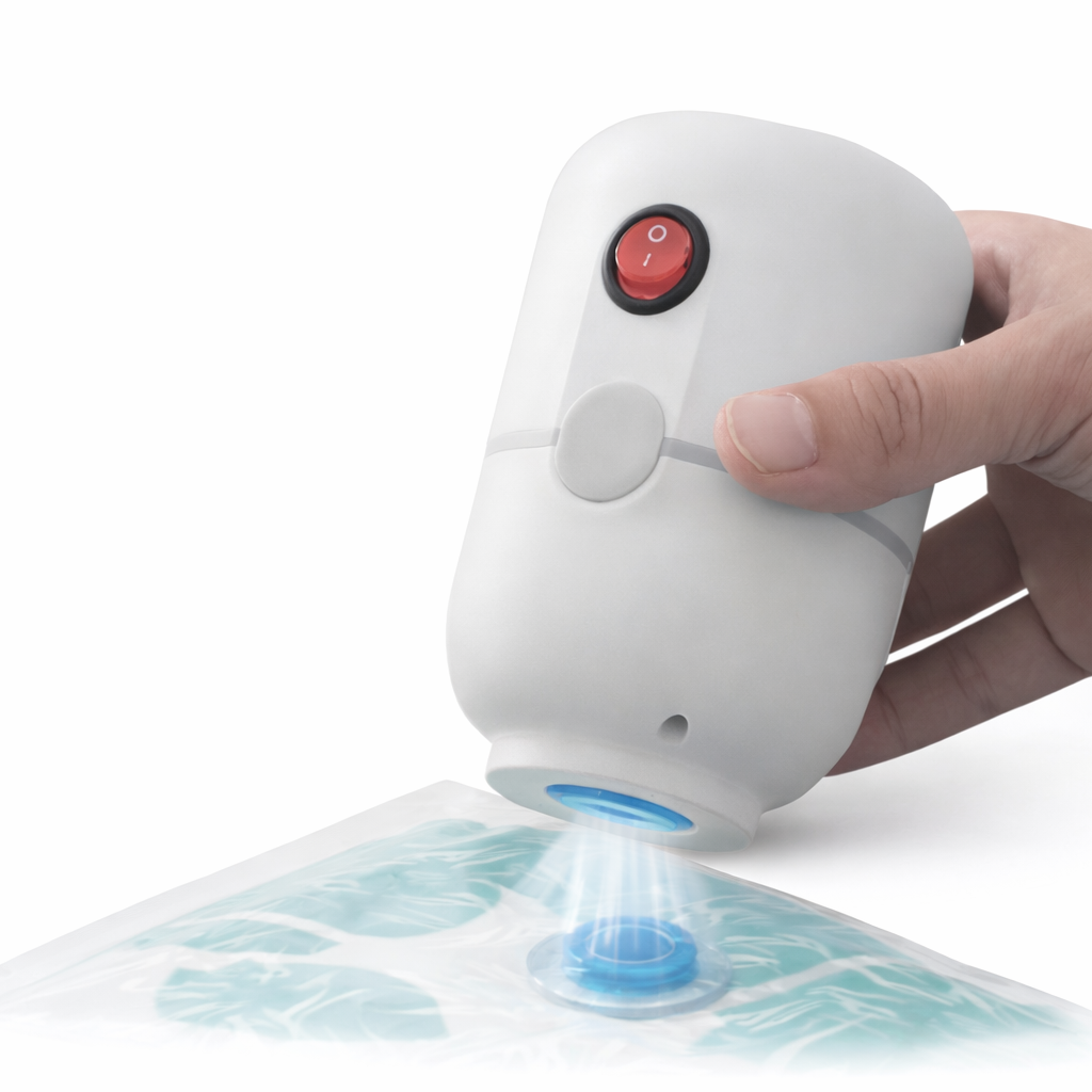 Pompa elettrica per sacchi sottovuoto – Aspirazione automatica 1 click