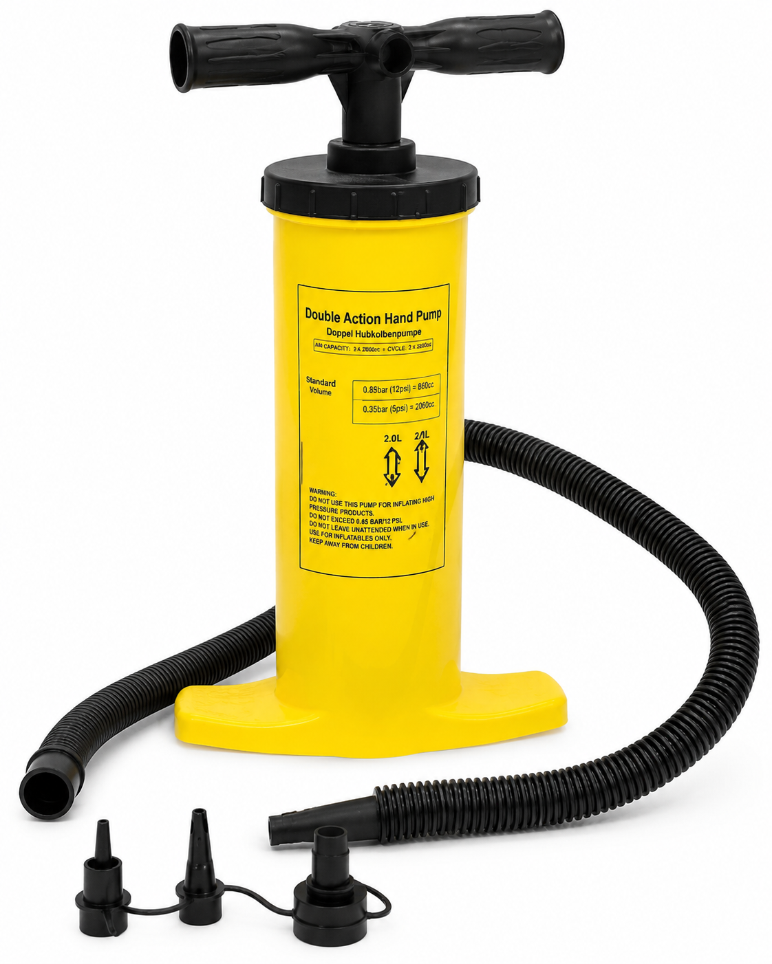 Gonfiatore Pompa a Mano 51 cm per Gonfiabili con Tubo e Adattatori