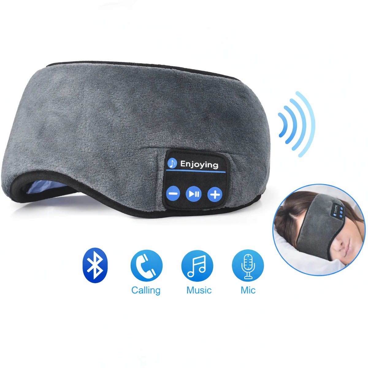 Maschera per dormire Bluetooth con cuffie integrate e microfono