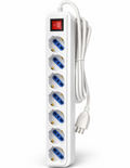 Multipresa Elettrica 7 Posti con Interruttore e Cavo – Presa Italiana