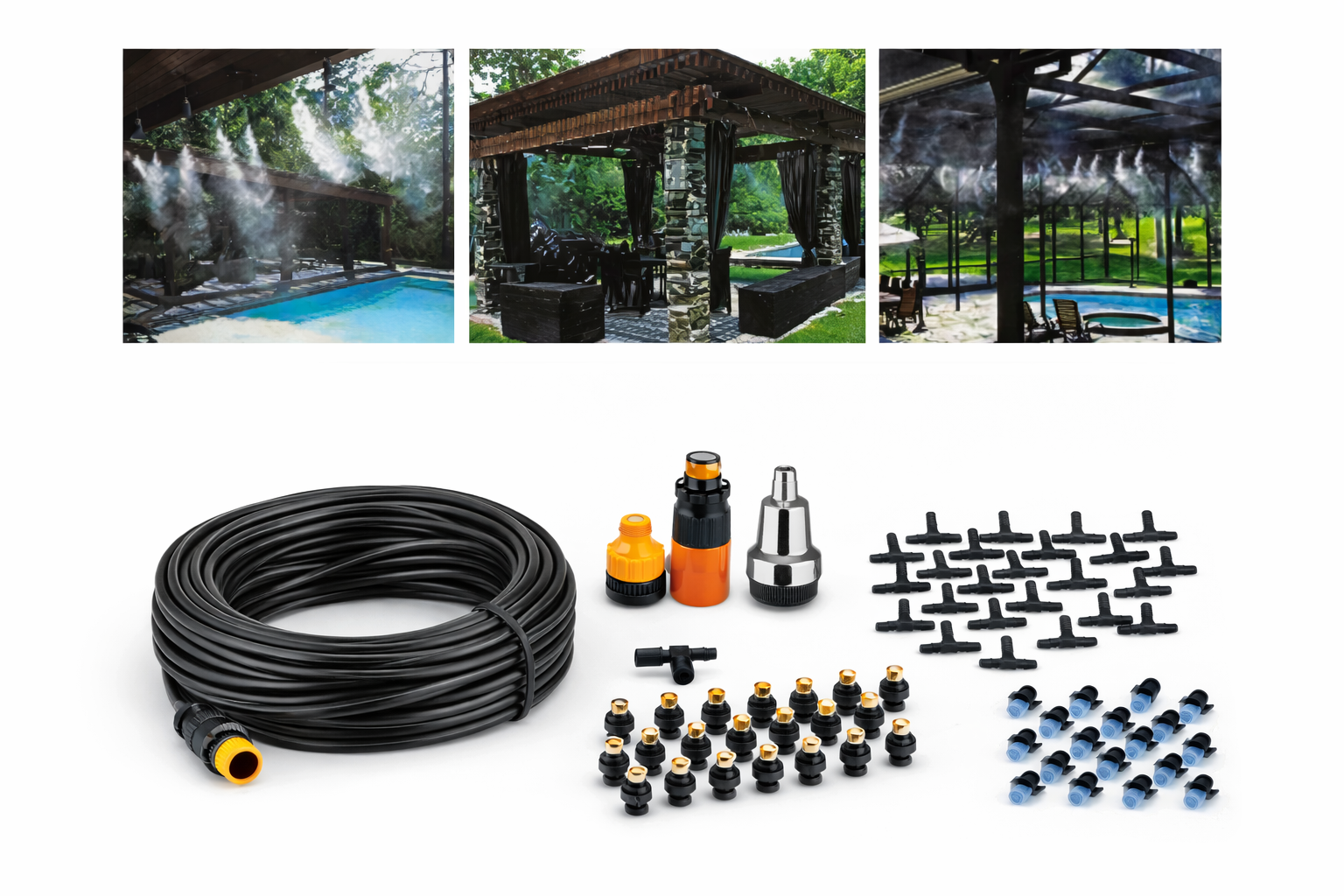 Kit Raffreddamento a Nebbia per Patio e Giardino – Impianto Nebulizzazione 10 m