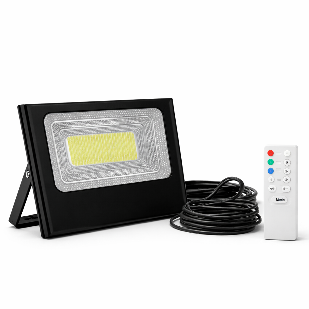 Faro LED Solare Esterno Alta Potenza - Telecomando Luce Giardino