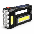 Torcia LED Ricaricabile Multifunzione con Pannello Solare – 8 LED + COB