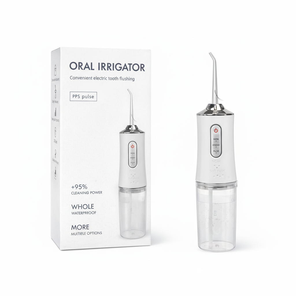 Idropulsore Dentale Portatile Elettrico | Irrigatore Orale Ricaricabile con 3 Modalità e Serbatoio 220 ml