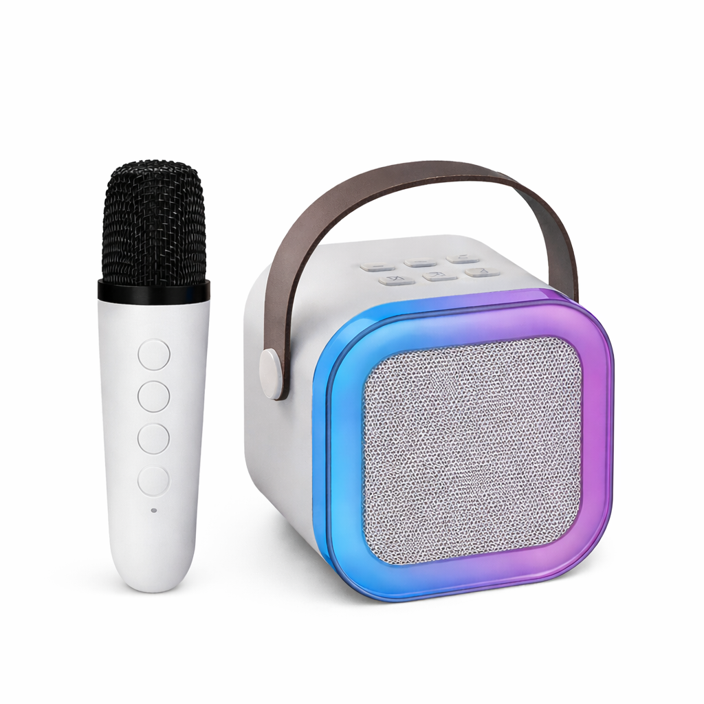 Cassa Karaoke Portatile con Microfono Wireless e Luci LED RGB – Altoparlante Bluetooth
