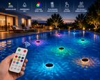 Luce Solare per Piscina RGB 1,5W con Telecomando IP67