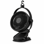 Ventilatore Portatile Multifunzionale con Luce LED e Clip – 5 Velocità