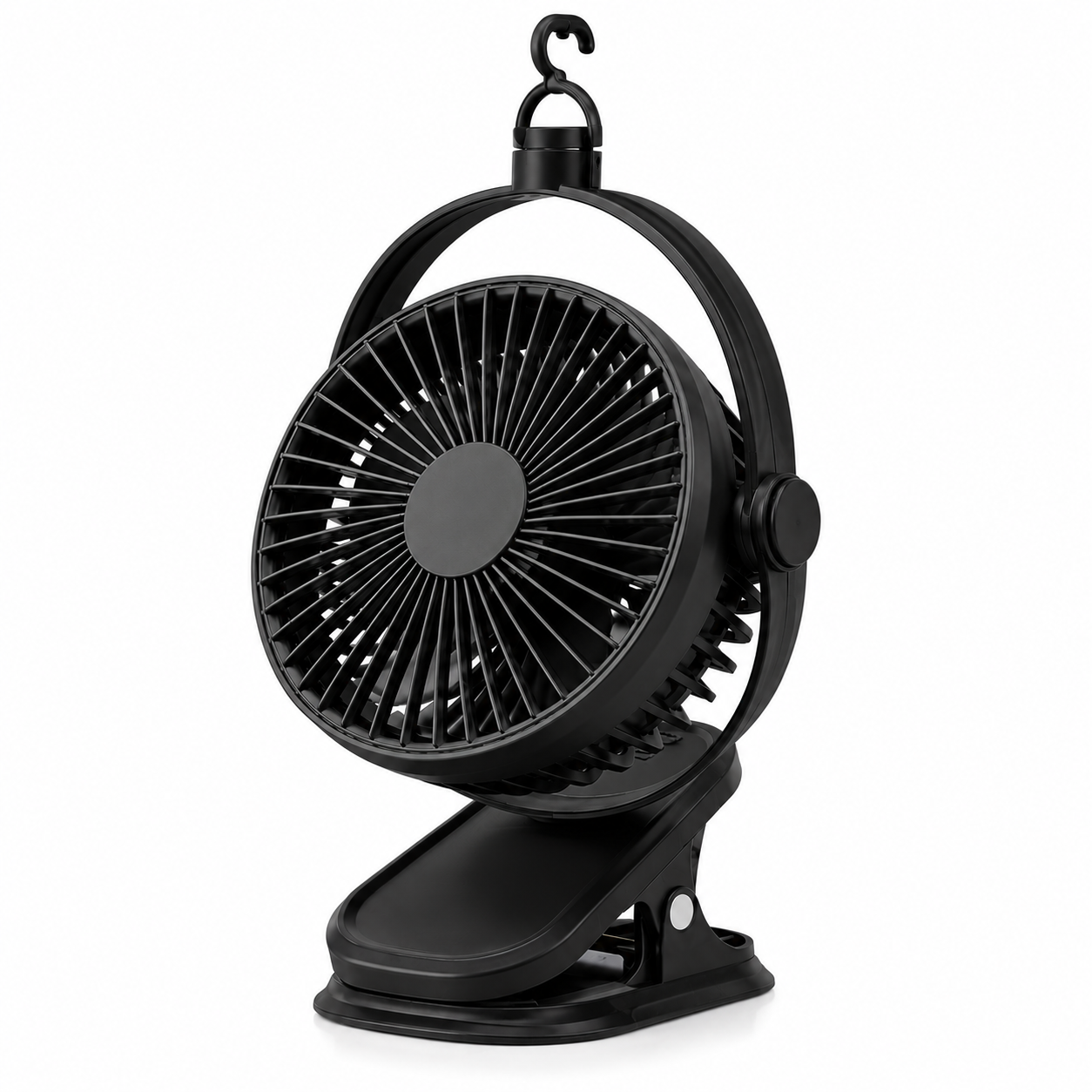 Ventilatore Portatile Multifunzionale con Luce LED e Clip – 5 Velocità