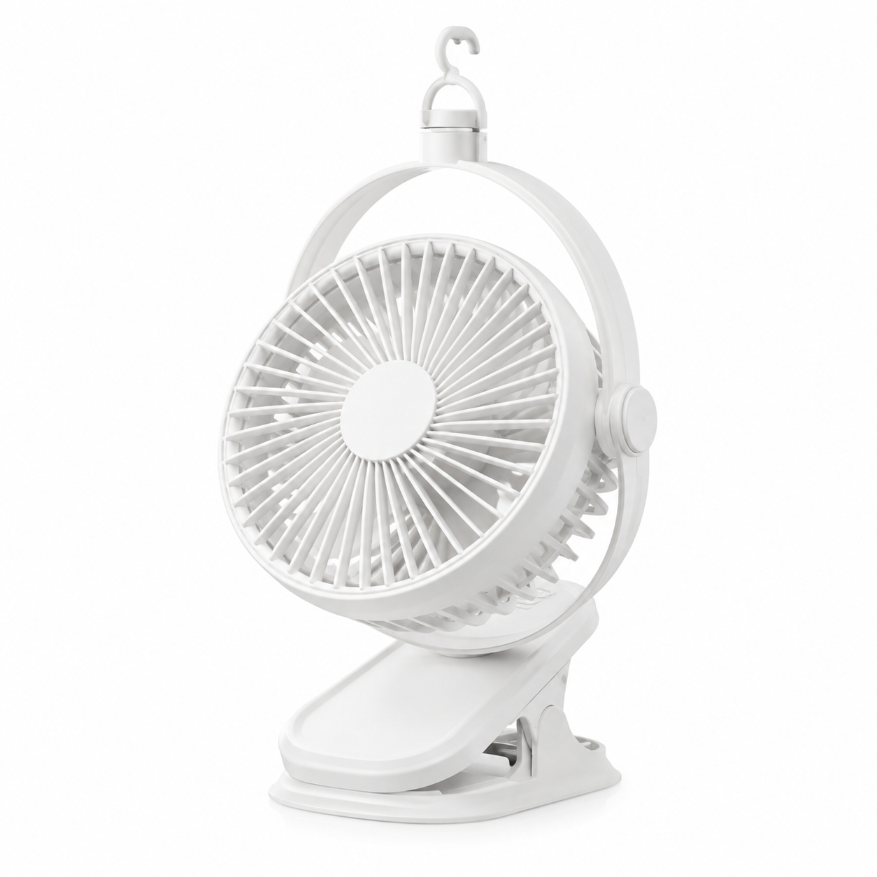 Ventilatore Portatile Multifunzionale con Luce LED e Clip – 5 Velocità
