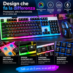 Kit Gaming Tastiera Meccanica RGB Layout Italiano + Mouse Gaming