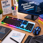 Kit Gaming Tastiera Meccanica RGB Layout Italiano + Mouse Gaming