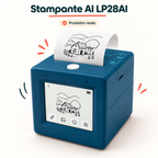 Stampante AI Oregon Scientific LP28AI con Comando Vocale, Mini Stampante Termica Portatile per Disegni, Etichette e Foto