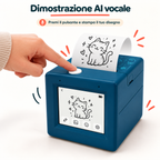 Stampante AI Oregon Scientific LP28AI con Comando Vocale, Mini Stampante Termica Portatile per Disegni, Etichette e Foto